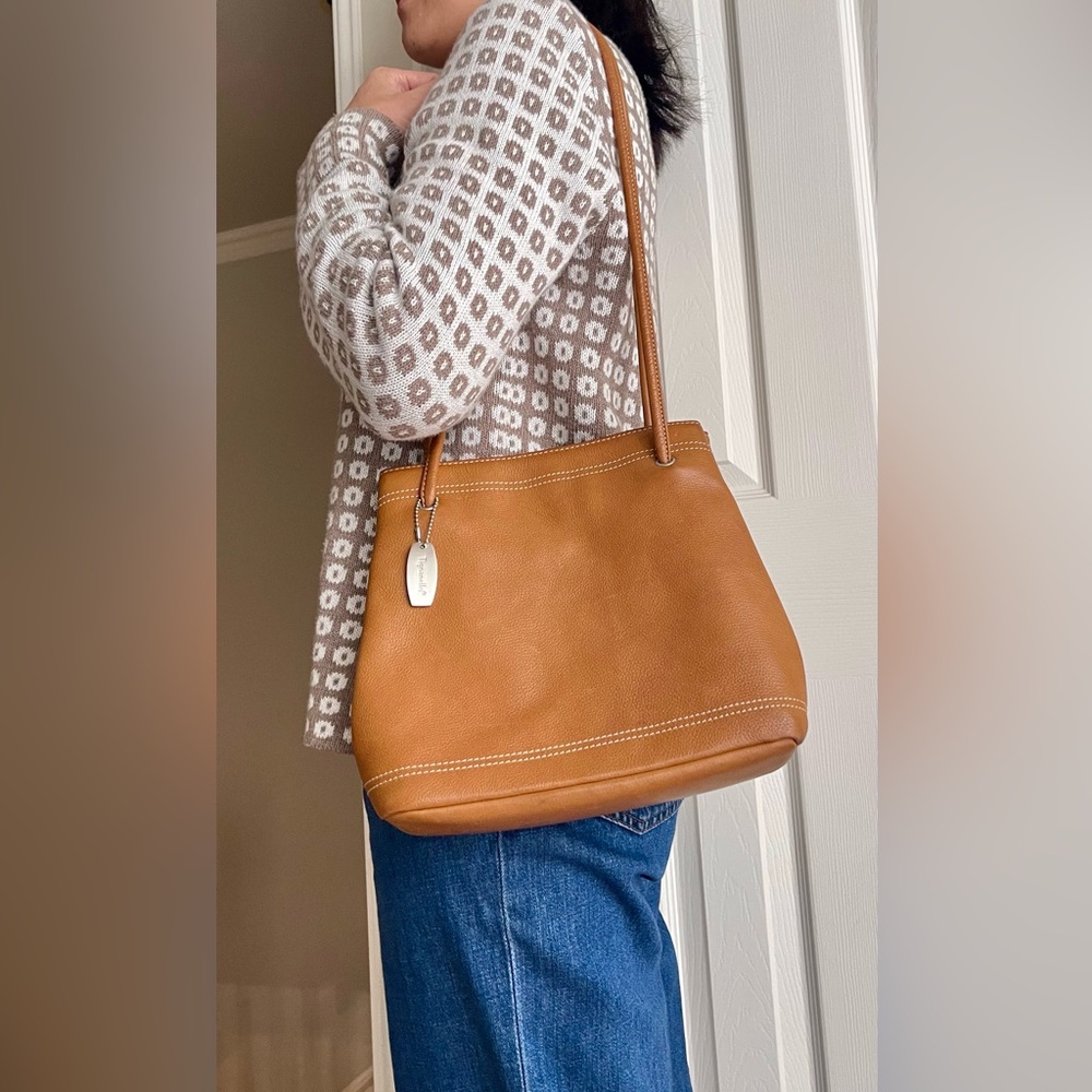 Tignanello Tan Leather Shoulder Bag